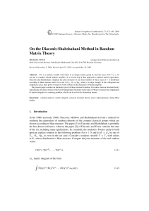On the Diaconis-Shahshahani Method in Random Matrix Theory