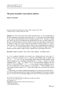 The poset of positive roots and its relatives Dmitri I. Panyushev