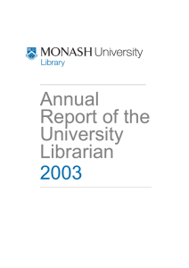 Annual Report of the University Librarian