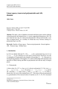 Linear spaces, transversal polymatroids and ASL domains Aldo Conca