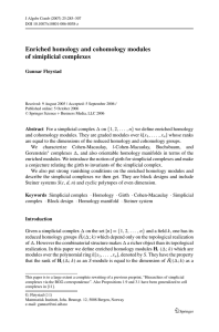 Enriched homology and cohomology modules of simiplicial complexes Gunnar Fløystad