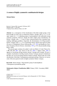 A census of highly symmetric combinatorial designs Michael Huber