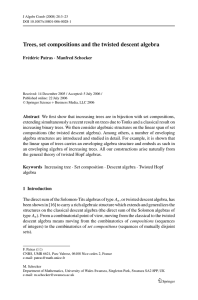 Trees, set compositions and the twisted descent algebra Fr´ed´eric Patras ·