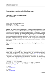 Commutative combinatorial Hopf algebras Florent Hivert Jean-Yves Thibon · Jean-Christophe Novelli ·