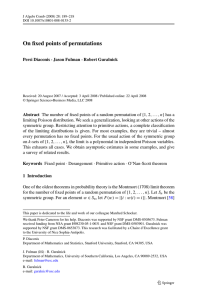 On fixed points of permutations Persi Diaconis