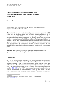 A noncommutative symmetric system over the Grossman-Larson Hopf algebra of labeled