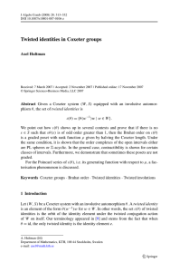 Twisted identities in Coxeter groups Axel Hultman