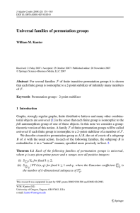 Universal families of permutation groups William M. Kantor