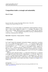 Compositions inside a rectangle and unimodality Bruce E. Sagan