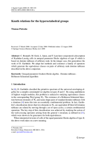 Knuth relations for the hyperoctahedral groups Thomas Pietraho