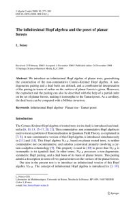 The infinitesimal Hopf algebra and the poset of planar forests L. Foissy