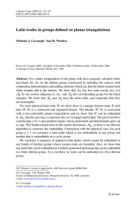 Latin trades in groups defined on planar triangulations Nicholas J. Cavenagh