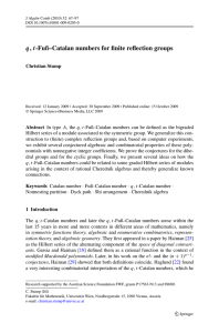 q, t -Fuß–Catalan numbers for finite reflection groups Christian Stump