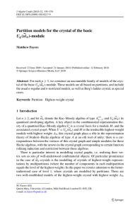 Partition models for the crystal of the basic -module U (