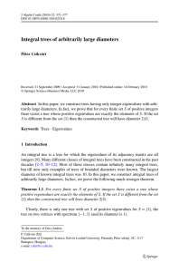 Integral trees of arbitrarily large diameters Péter Csikvári