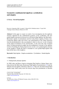 Geometric combinatorial algebras: cyclohedron and simplex S. Forcey · Derriell Springfield