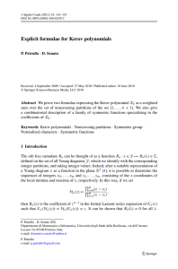 Explicit formulae for Kerov polynomials P. Petrullo · D. Senato