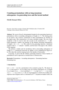 Counting permutations with no long monotone Mireille Bousquet-Mélou