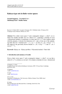 Kakeya-type sets in finite vector spaces Swastik Kopparty Shubhangi Saraf