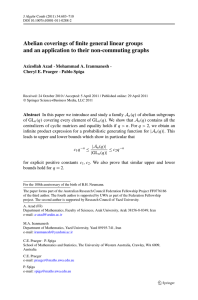 Abelian coverings of finite general linear groups Azizollah Azad Cheryl E. Praeger