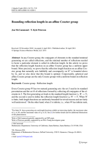 Bounding reflection length in an affine Coxeter group Jon McCammond