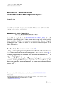 Addendum to: Olivier Schiffmann, “Drinfeld realization of the elliptic Hall algebra”