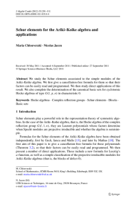 Schur elements for the Ariki–Koike algebra and applications Maria Chlouveraki · Nicolas Jacon