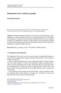 Phylogenetic toric varieties on graphs Weronika Buczy ´nska