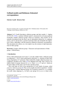 Gelfand models and Robinson–Schensted correspondence Fabrizio Caselli · Roberta Fulci