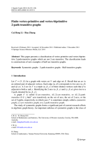 Finite vertex-primitive and vertex-biprimitive 2-path-transitive graphs Cai Heng Li · Hua Zhang