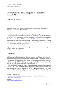 On isotopisms and strong isotopisms of commutative presemifields G. Marino · O. Polverino