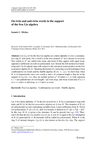 On twin and anti-twin words in the support Ioannis C. Michos