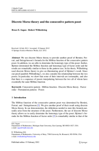 Discrete Morse theory and the consecutive pattern poset Bruce E. Sagan