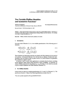 Journal of Algebraic Combinatories 5 (1996), 135-148