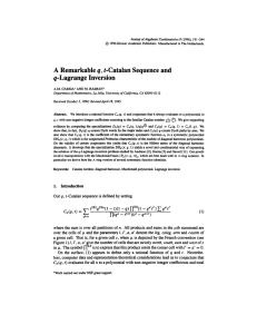 Journal of Algebraic Combinatorics 5 (1996), 191-244