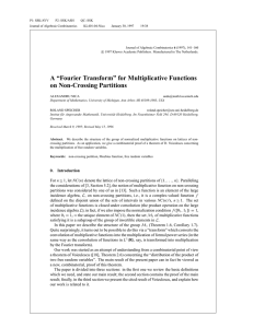 A “Fourier Transform” for Multiplicative Functions on Non-Crossing Partitions