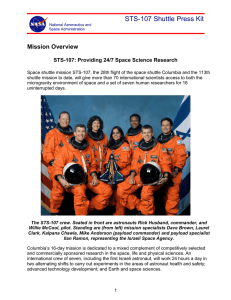 STS-107 Shuttle Press Kit Mission Overview STS-107: Providing 24/7 Space Science Research