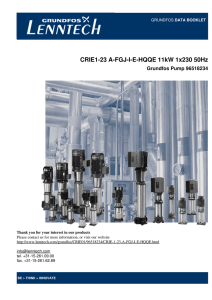 CRIE1-23 A-FGJ-I-E-HQQE 11kW 1x230 50Hz Grundfos Pump 96518234