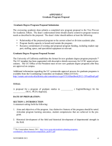 APPENDIX C Graduate Program Proposal  Graduate Degree Program Proposal Submission