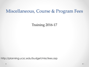Miscellaneous, Course &amp; Program Fees Training 2016-17