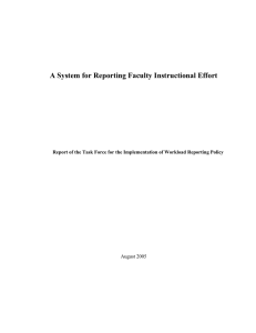 A System for Reporting Faculty Instructional Effort  August 2005