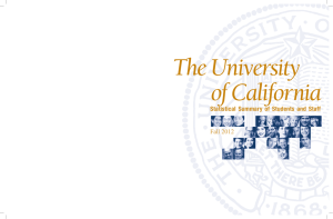 The University of California Fall 2012 Statistical Summary of Students and Staff