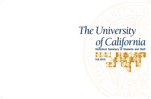 The University of California Fall 2010 Statistical Summary of Students and Staff