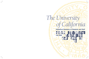 The University of California Fall 2006 Statistical Summary of Students and Staff