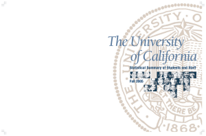 The University of California Fall 2005 Statistical Summary of Students and Staff