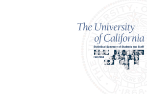The University of California Fall 2004 Statistical Summary of Students and Staff