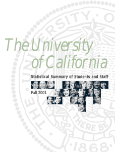 The University of California  Fall 2001
