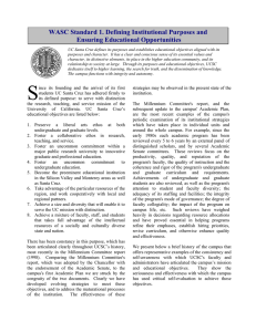 WASC Standard 1. Defining Institutional Purposes and Ensuring Educational Opportunities