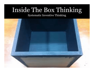 Inside The Box Thinking Systematic Inventive Thinking 1