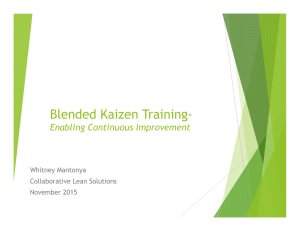Blended Kaizen Training- Enabling Continuous Improvement Whitney Mantonya Collaborative Lean Solutions